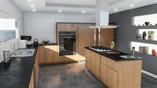 Three-dimensional visualization of the interior of the kitchen